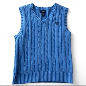 Chaps V-Neck Blue Sweater Vest
